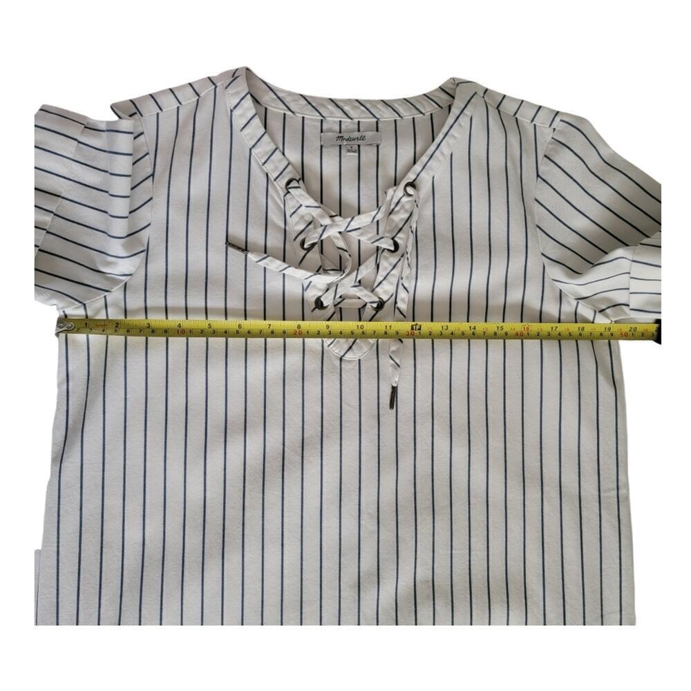 Madewell Harbor Lace-Up Neckline Minimalist Normcore Capsule Short Sleeve Dress - Picture 11 of 11